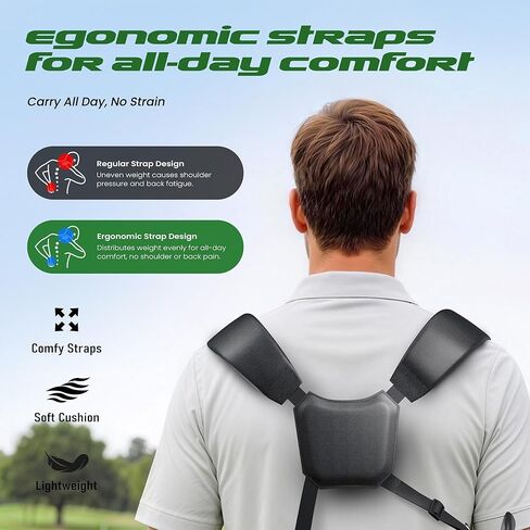 حقيبة حامل جولف بـ 7 اتجاهات - حقائب نادي جولف خفيفة الوزن مع 7 فواصل كاملة الطول ومبرد وغطاء للمطر للرجال والنساء in Kuwait