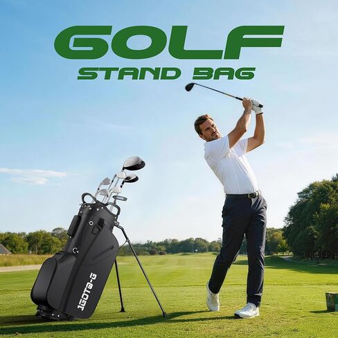 حقيبة حامل جولف بـ 7 اتجاهات - حقائب نادي جولف خفيفة الوزن مع 7 فواصل كاملة الطول ومبرد وغطاء للمطر للرجال والنساء in Kuwait