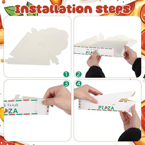 200 علبة من علب شرائح البيتزا، حاوية تخزين شريحة بيتزا واحدة يمكن التخلص منها مع طباعة ملونة، 9.3 × 9.1 × 1.8 بوصة، حامل صينية لصناديق الطعام المثلثة من الورق المقوى لحفلات أعياد الميلاد وحفلات الزفاف in Kuwait