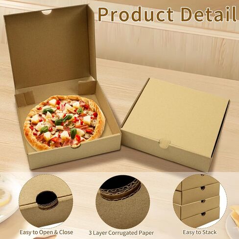 40 Pack Pizza Boxes, 7 x 7 x 1.6 Inch Small Corrugated Cardboard Pizza Box, Takeout Containers for Cake, Cookies, Food, Restaurant, Packing, Shipping in Kuwait