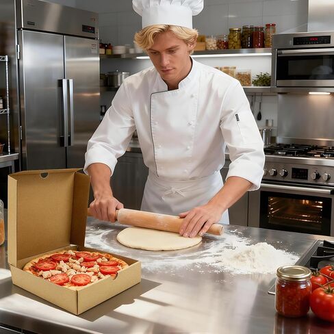 40 Pack Pizza Boxes, 7 x 7 x 1.6 Inch Small Corrugated Cardboard Pizza Box, Takeout Containers for Cake, Cookies, Food, Restaurant, Packing, Shipping in Kuwait