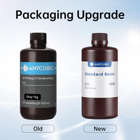ANYCUBIC 3D Printer Resin, 405nm LCD UV-Curing Resin, High Precision & Rapid Photopolymer 3D Resin for LCD/DLP/SLA Resin 3D Printer (Grey, 1kg) in Saudi Arabia