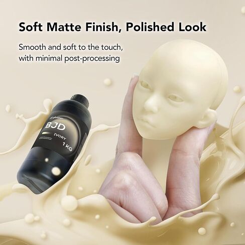 Phrozen BJD 3D Printing Resin, Smooth Matte & Wear-Resistant for Ball-Jointed Dolls and Articulated Figures, 405 nm UV-Curing Photopolymer for LCD/DLP/MSLA Printers, Ivory, 1 kg in Kuwait