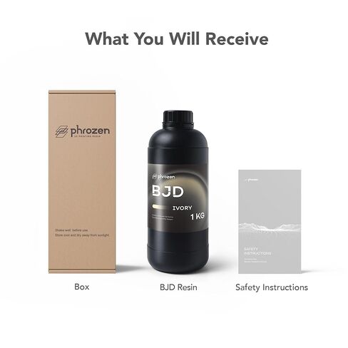 Phrozen BJD 3D Printing Resin, Smooth Matte & Wear-Resistant for Ball-Jointed Dolls and Articulated Figures, 405 nm UV-Curing Photopolymer for LCD/DLP/MSLA Printers, Ivory, 1 kg in Kuwait