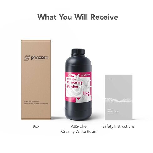 phrozen ABS-Like 3D Printer Resin [Creamy White], 405nm DLP LCD UV-Curing Photopolymer Resin for General Modeling, Prototyping, High Precision Printing, Low Odor, Non-Brittle (1KG) in Kuwait
