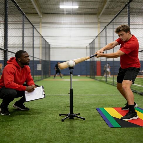 Tebery Baseball Home Plate Mat, Extended Baseball Training Bases for Pitching and Hitting Practice, Non Slip Portable Rubber Softball Hitting Mats for Indoor Outdoor Use in Saudi Arabia