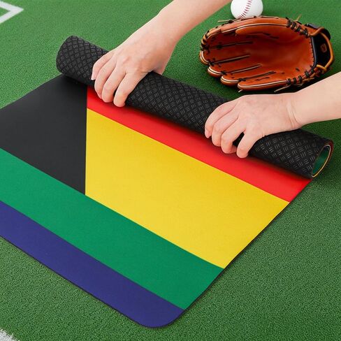 Tebery Baseball Home Plate Mat, Extended Baseball Training Bases for Pitching and Hitting Practice, Non Slip Portable Rubber Softball Hitting Mats for Indoor Outdoor Use in Saudi Arabia