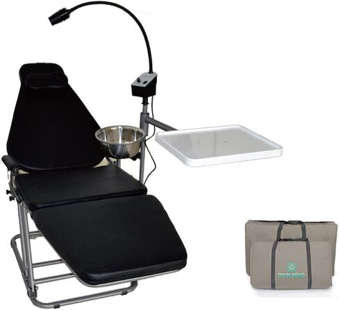 Portable Foldable Chair with LED Exam Light Lamp and Tray + Doctor's Stool Nylon Bag in Saudi Arabia