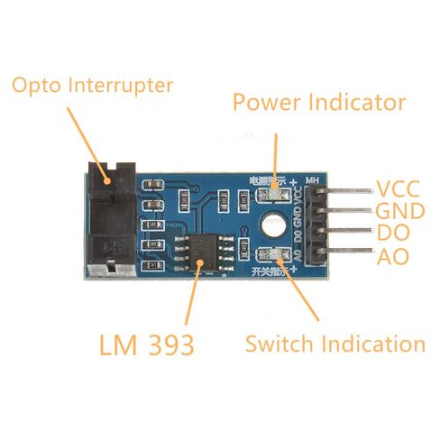2pcs LM393 Electronic Chip Motor Measuring Comparator Speed Sensor Module - Slot Type IR Optocoupler for MCU Arduino Manufacture of Integrated Circuits in Saudi Arabia