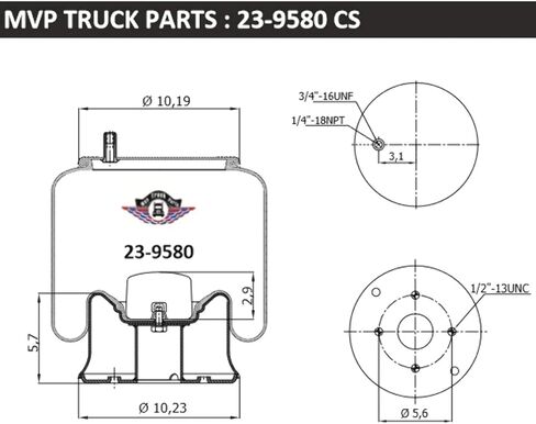 MVP Airsprings/Bag Compatible with Firestone W01-358-9580/ GY 1R13-118 in Saudi Arabia
