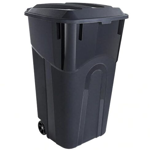 32 Gallon Wheeled Heavy Duty Plastic Garbage Can with Attached Lid – Smooth-Rolling Wheels, Reinforced Base for Patio, Garage, Yard & Indoor Use in Saudi Arabia
