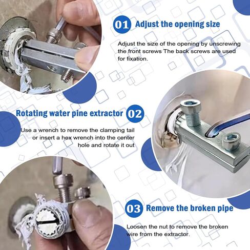 2 Pack Broken Threaded Pipe Extractor Tool, Broken Water Pipe Extractor, Multifunctional Handle Broken Faucet Removal Tool in Saudi Arabia