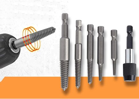 6Pcs Headless Screw Extractor, Steel Quenched Fine Teeth Set for Stainless Steel Bolts in Saudi Arabia