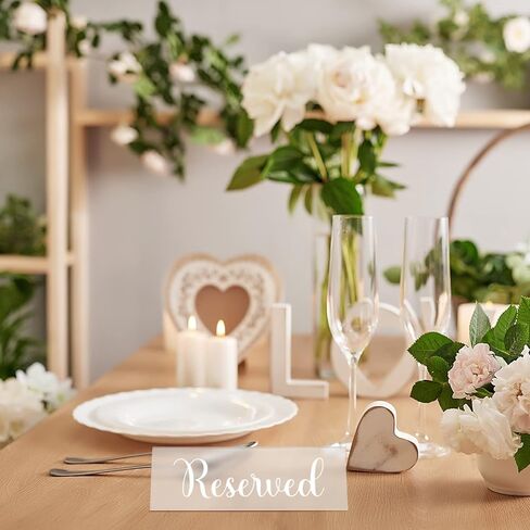Teling 16 Pcs Acrylic Reserved Table Signs for Wedding Guest Reservation Seat Signs Waterproof Double Sided for Birthday Party Restaurants Meeting Chair Business Office in Saudi Arabia