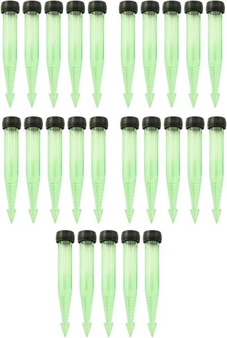 Maxmoral 25 قطعة خرطوم زهور بلاستيكي شائك مقاس 4 × 0.7 بوصة مع غطاء سيليكون لوازم الزهور ترتيبات الزهور والعناصر الزخرفية in Kuwait