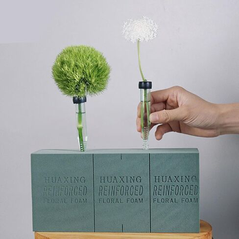 Maxmoral 25 قطعة خرطوم زهور بلاستيكي شائك مقاس 4 × 0.7 بوصة مع غطاء سيليكون لوازم الزهور ترتيبات الزهور والعناصر الزخرفية in Kuwait