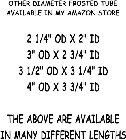 1 Piece Frosted Clear Acrylic Tube 3" OD x 2 3/4" ID x 12" (11 7/8") Inch Long - 3" Diameter in Saudi Arabia