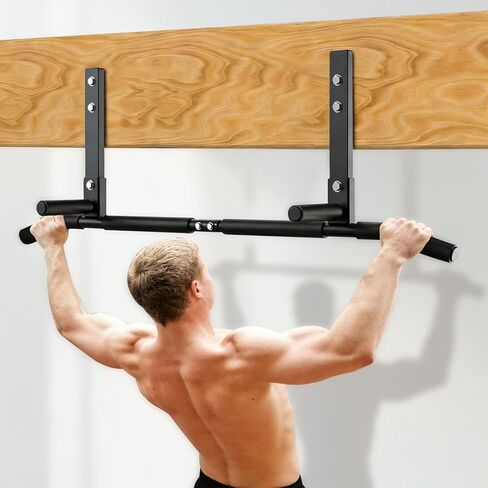 Pull Up Bar, 42"Wide-Grip PullUp Bar Upgrade，Pull Up Bar Suitable for Wooden Beams and Concrete Beams Efficiently Targets More Muscle Groups，Pullup Bar Anti-Slip Grip Treatment，Easy Installation in Saudi Arabia