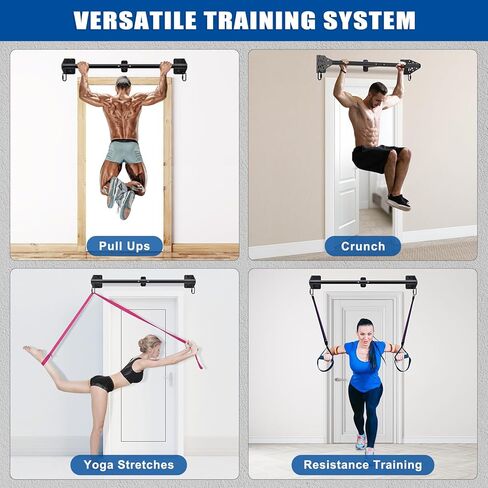 Kipika Wall Mounted Pull Up Bar - Heavy Duty 450 LB Capacity Doorway Chin Up Bar for Home Gym, Sturdy Steel Construction with Resistance Band Hooks | Hanging Exercise Bar for Full Body Workout in Saudi Arabia