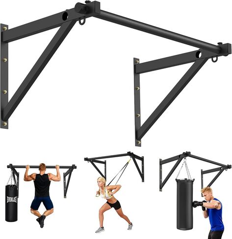 شريط سحب مثبت على الحائط، شريط سحب بعمق قابل للتعديل بسعة وزن 500 رطل، يحافظ على قوة الجزء العلوي من الجسم والثبات الأساسي، محطة تدريب للتمرين في المنزل أو المرآب in Kuwait