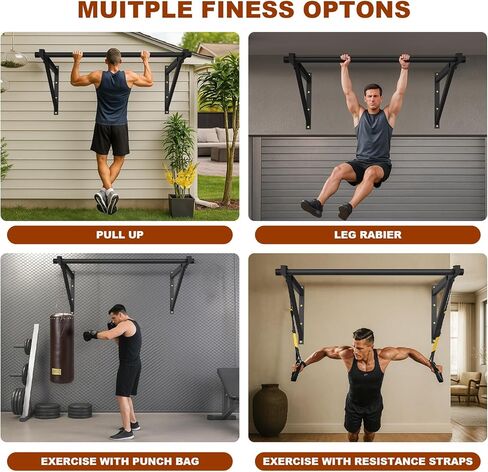 شريط سحب مثبت على الحائط، شريط سحب بعمق قابل للتعديل بسعة وزن 500 رطل، يحافظ على قوة الجزء العلوي من الجسم والثبات الأساسي، محطة تدريب للتمرين في المنزل أو المرآب in Kuwait