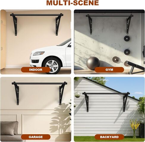 شريط سحب مثبت على الحائط، شريط سحب بعمق قابل للتعديل بسعة وزن 500 رطل، يحافظ على قوة الجزء العلوي من الجسم والثبات الأساسي، محطة تدريب للتمرين في المنزل أو المرآب in Kuwait