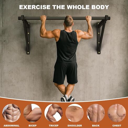 شريط سحب مثبت على الحائط، شريط سحب بعمق قابل للتعديل بسعة وزن 500 رطل، يحافظ على قوة الجزء العلوي من الجسم والثبات الأساسي، محطة تدريب للتمرين في المنزل أو المرآب in Kuwait