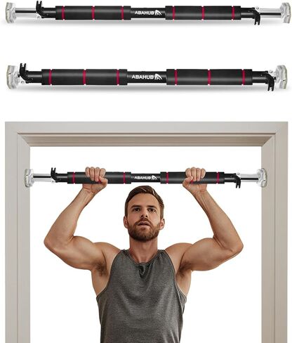 Abahub Doorway Pull-Up Bar with Safety Lock, Home Use Heavy-Duty Door Frame Pull-Up Bar for Upper Body Workout, Adjustable Strength Training Horizontal Bar Supporting Up to 220 LBS in Saudi Arabia