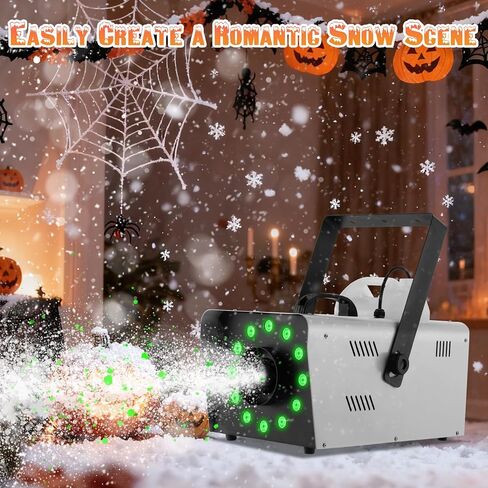 TCFUNDY Snow Machine with 12 LED Lights, 1500W Snow Making Machine with 9 Color Lights Effect Snowflake Maker with Remote Control in Kuwait