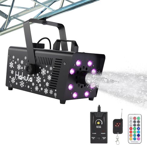 Hakuta 1000W Snow Machine Adjustable Snowflake with 8 LED RGB Lights, High Output Snow Maker for Christmas, Halloween, Valentine's Day, Wedding, Parties and DJ Stage Indoor Outdoor in Kuwait