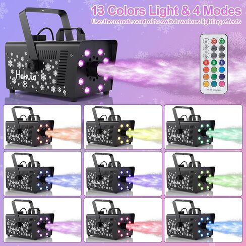 Hakuta 1000W Snow Machine Adjustable Snowflake with 8 LED RGB Lights, High Output Snow Maker for Christmas, Halloween, Valentine's Day, Wedding, Parties and DJ Stage Indoor Outdoor in Kuwait