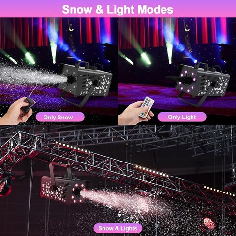 Hakuta 1000W Snow Machine Adjustable Snowflake with 8 LED RGB Lights, High Output Snow Maker for Christmas, Halloween, Valentine's Day, Wedding, Parties and DJ Stage Indoor Outdoor in Kuwait