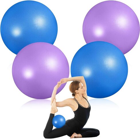 4 Pcs Small Exercise Pilates Ball Bulk 9 Inch Mini Yoga Balls Anti Burst and Slip for Stability, Fitness, Physical Therapy, Stretching & Core Workout at Home Gym Office Class in Kuwait