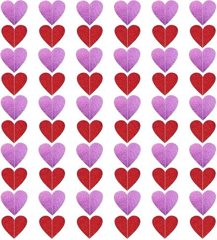 4 Pack Red Pink Glitter Heart Garland Banners Love Hearts Decorations Heart Banners for Valentines Anniversary Wedding Birthday Party Decorations Supplies in Kuwait