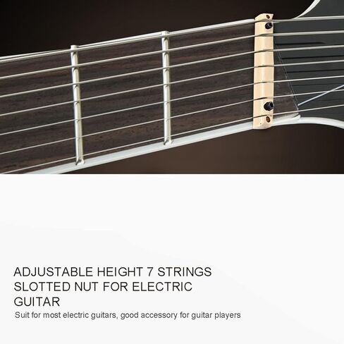 7 String Electric Guitar Bridge Nut, Adjustable Brass Replacement Accessory for Guitarists Upgrading or Repairing 7-String Instruments (Golden) in Kuwait