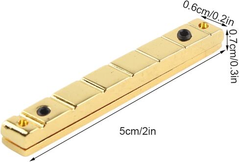 7 String Electric Guitar Bridge Nut, Adjustable Brass Replacement Accessory for Guitarists Upgrading or Repairing 7-String Instruments (Golden) in Kuwait