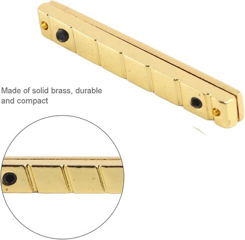 7 String Electric Guitar Bridge Nut, Adjustable Brass Replacement Accessory for Guitarists Upgrading or Repairing 7-String Instruments (Golden) in Kuwait