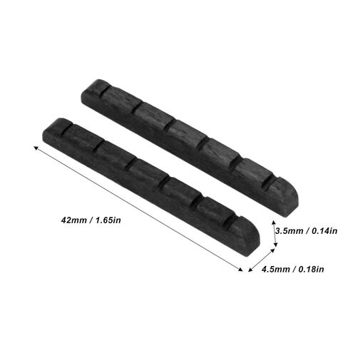 Electric Guitar Nut, Guitar Nut Part 2Pcs Bone 6 String for (Black) in Saudi Arabia