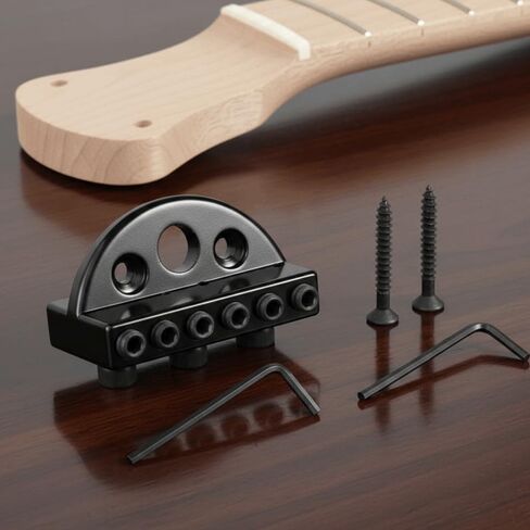 Guitar Locking Nut with 2 Wrenches - Zinc Alloy String Lock for Electric Guitar, 42mm Length - Includes Mounting Screws for Secure Installation in Kuwait