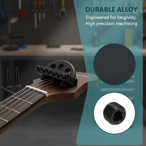 Guitar Locking Nut with 2 Wrenches - Zinc Alloy String Lock for Electric Guitar, 42mm Length - Includes Mounting Screws for Secure Installation in Kuwait