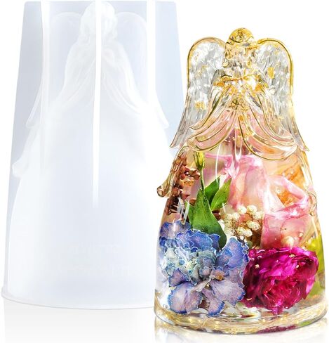 LET'S RESIN Angel Figurines Resin Epoxy Molds, Large Angel Silicone Molds for Preserved Flowers, Birthday Gifts for Women in Kuwait