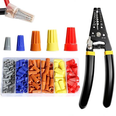 Wire Connectors Insulating Insert Twist Electrical Spring Portable Caps Quick Connection Colorful Caps Electrical Splice Butt Splice Connector Kit Butt in Kuwait