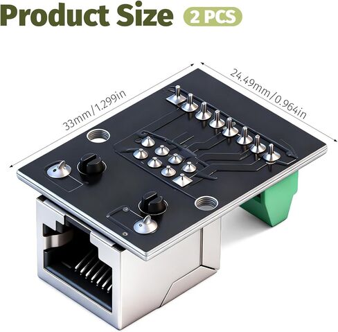 2PCS RJ45 Breakout, RJ45 Ethernet Single Female Connector Breakout Board, RJ45 Ethernet Female Connector Breakouts Board, 2.54mm Pitch Screw Terminal Adapter for Network Adapter Terminal in Saudi Arabia