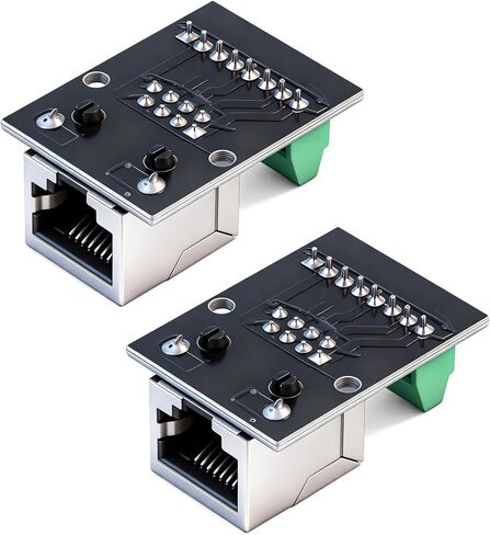 2PCS RJ45 Breakout, RJ45 Ethernet Single Female Connector Breakout Board, RJ45 Ethernet Female Connector Breakouts Board, 2.54mm Pitch Screw Terminal Adapter for Network Adapter Terminal in Saudi Arabia