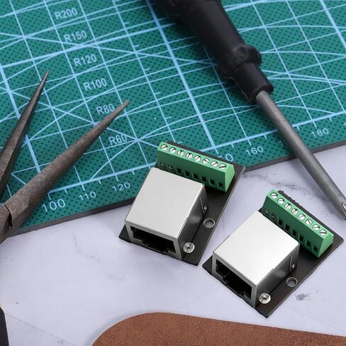 2PCS RJ45 Breakout, RJ45 Ethernet Single Female Connector Breakout Board, RJ45 Ethernet Female Connector Breakouts Board, 2.54mm Pitch Screw Terminal Adapter for Network Adapter Terminal in Saudi Arabia