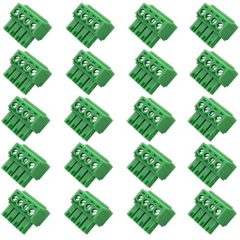 20PCS 3 Pin 3.5mm Pitch PCB Green Pluggable Terminal Block Connector with Separate Screw Hole (20Pcs 3P 3.5MM) in Saudi Arabia