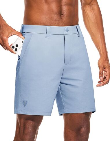 PULI Men's Golf Shorts 7 Inch Inseam Stretchy Waterproof with 5 Pockets for Travel Hiking Casual Business in Saudi Arabia
