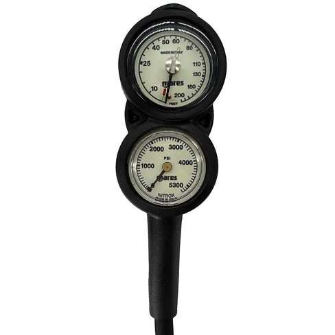 Mares M Console 3-Gauge (414439) - Scuba Diving Pressure, Depth, and Compass Console with Brass Case and Super Vision Luminescent Dial in Saudi Arabia