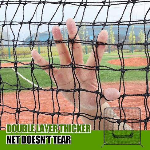 Steel Baseball Hitting Net, 7ft x 7ft Baseball Sock Net Screen Batting Pitching Portable Training Equipment with Exclusive Storage Bag for Practice, Durability for Skill Levels in Saudi Arabia