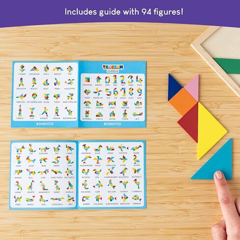 Tangram Puzzle Wooden Pack 30 Kids Party Favors - Bonnyco | غودي أكياس الحشوات للأطفال ، تفضل الحفلات للأطفال ، غودي كيس أدوات | إرجاع الهدايا لحفلة أعياد الميلاد ، حشوات بيناتا ، جوائز للأطفال in Kuwait